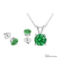 Fancy Green 2 Carat Solitaire Set Made With SWAROVSKI ZIRCONIA